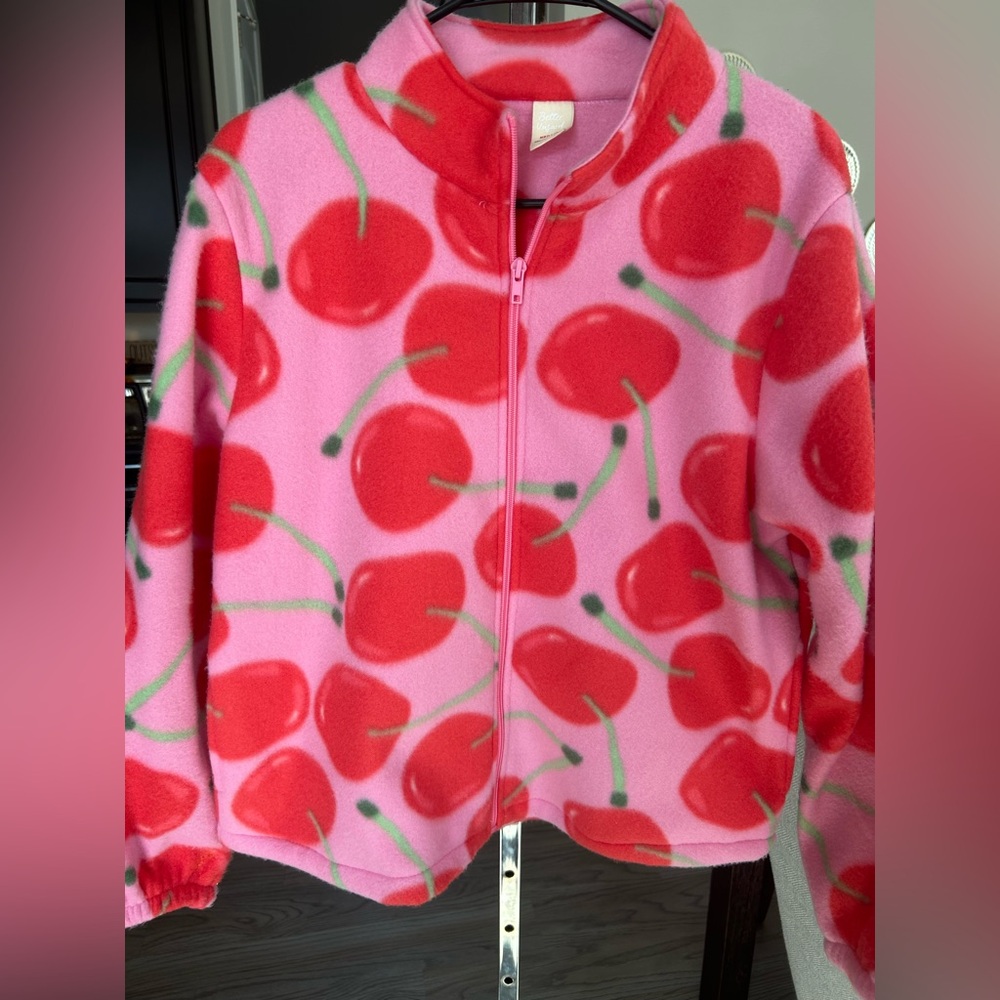✨NWOT Pink Cherry Fleece Zip Jacket - Picture 4 of 11